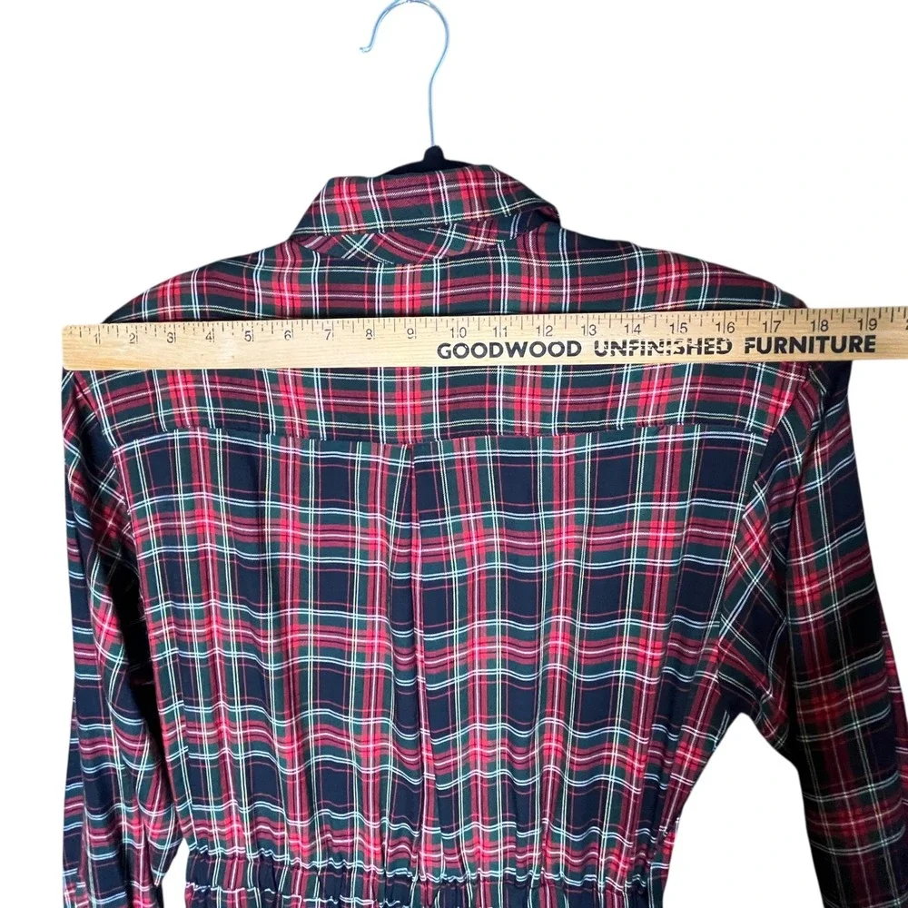 Talbots Vintage Tartan Plaid Wrap Shirt Dress Size 8 Holidays Academia Classic - Picture 16 of 16
